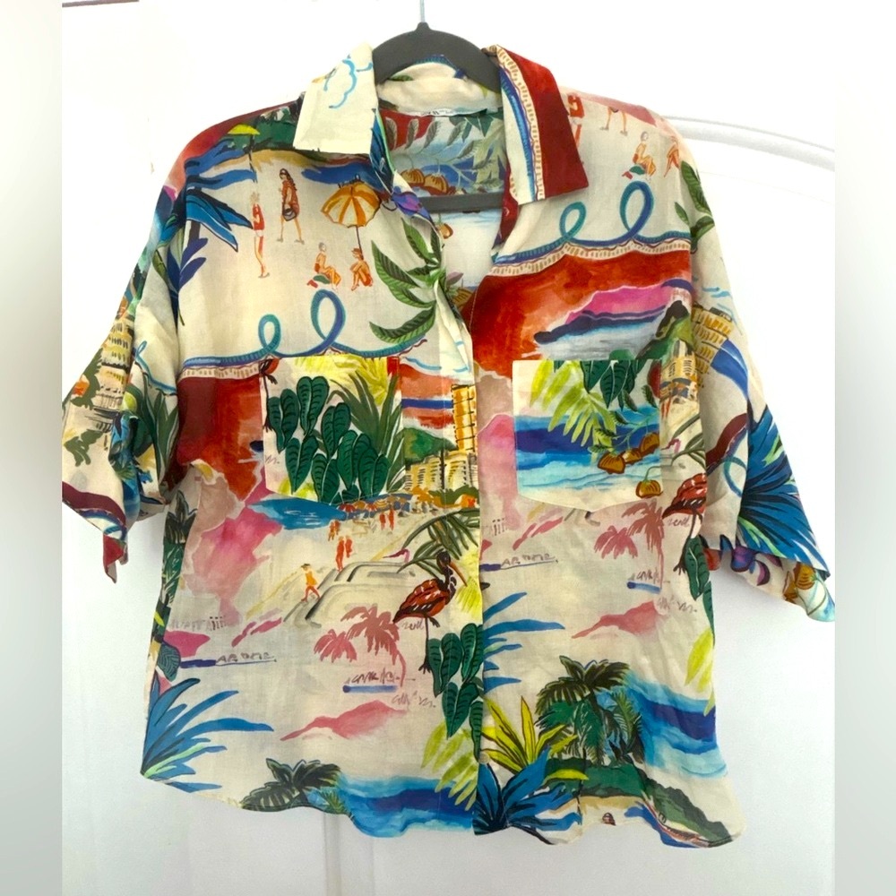 ZARA- women’s tropical beach Shirt